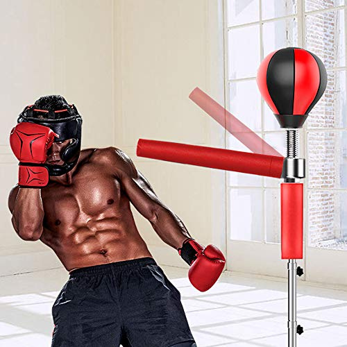 HarBin-Star Sac de Frappe avec Punchingball Fitness Punchingball Set de Punching Ball sur Pied Solide Set Solide Réglable en Hauteur Heavy Duty