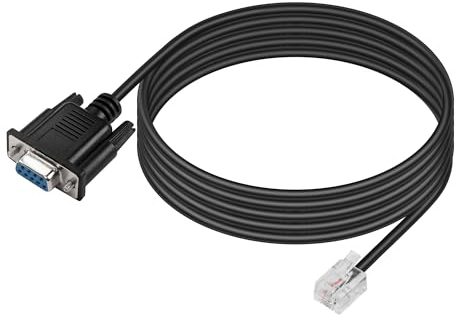 GINTOOYUN DB9 a RJ11 cavo DB9 pin femmina maschio a RJ11/RJ12 6P4C telefono cristallo spina RS232 adattatore cavo di debug per APC, UPS, telefono, controllo industriale computer, ecc. (5.9FT) (6P4C)