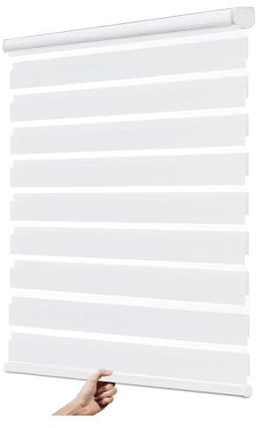 Schnurloses Zebra-Rollo, Doppellagiges Fensterrollo for Tag und Nacht, lichtfilternde Tag-Nacht-Rollos for Küche/Schlafzimmer/Wohnzimmer/Büro, individuell anpassbar (Size : W75xH200cm/W29.52xH78.74in