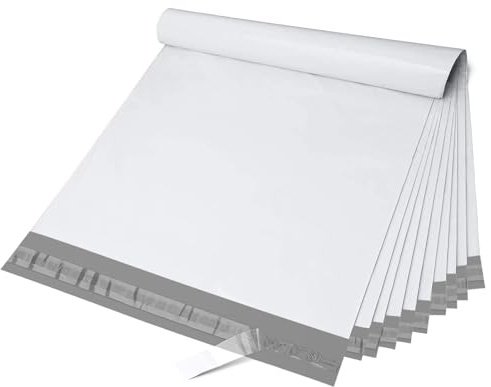 Switory Paketpåsar Portoväskor, för post av kläder Poly postpåsar Självförseglad postpåse för kläder, kuvert, postpåse för förpackning, 25 st – vit (37 x 48 cm)