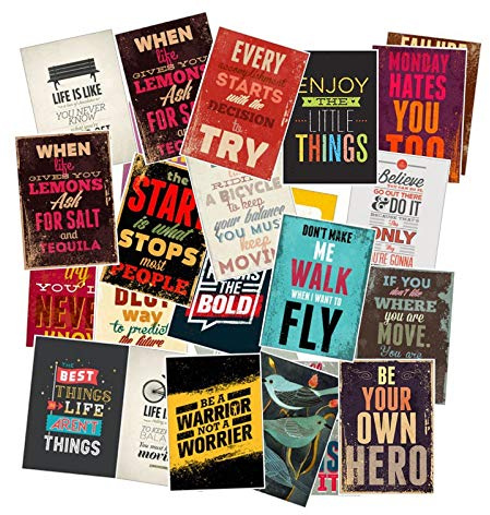 50 pegatinas de pared con frases motivacionales, diseño vintage, citas inspiradoras