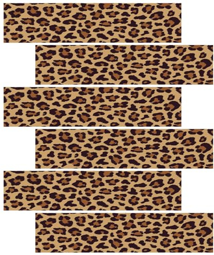 6pcs Bandes Comestibles à Motif Léopard pour Gâteau, en Papier de Riz pour Décorer les Côtés D'un Gâteau Lors D'une Fête D'anniversaire de Femme