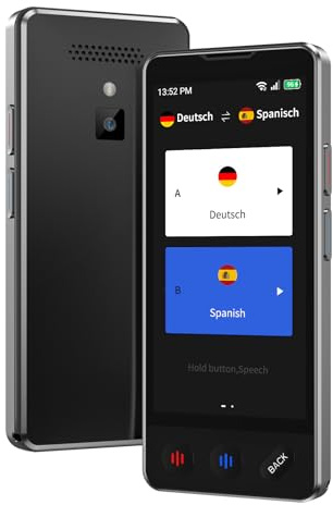 Traducteur Vocal Avec Sortie Vocale Translator 5 HD Traducteur en Temps Réel,150 langues et Accents Avec WiFi/hors ligne/Photo Pour les Voyages, l'apprentissage et le Travail
