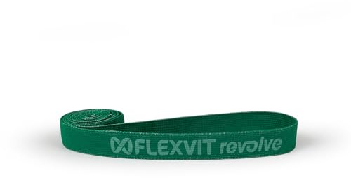 FLEXVIT Fitness Band (Green, Solid), Ideal for Full Body Workout, HIT, Coordination, Stabilization and Bounce, 4 Strengths, Beginners and Professionals, Washable