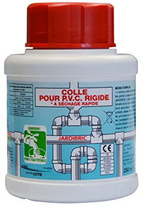 Jardibric - Colle PVC 250 ml - Colle PVC Tuyau Pression et Évacuation - Colle PVC Plomberie