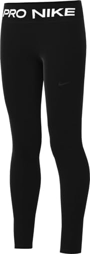 Nike Mädchen Nike Pro Tights, Schwarz-weiss, L EU