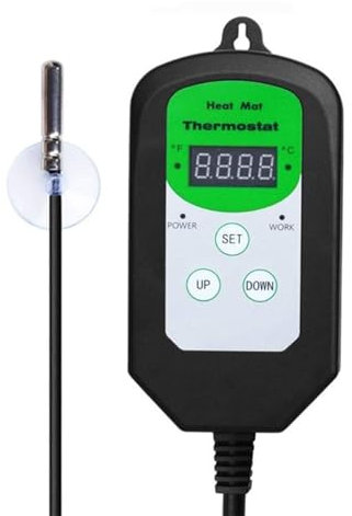 Calentador de manos Termostato digital Control de temperatura Regulador Sensor Terrario Calefacción Salida Incubadora Termostato Relé para reptil