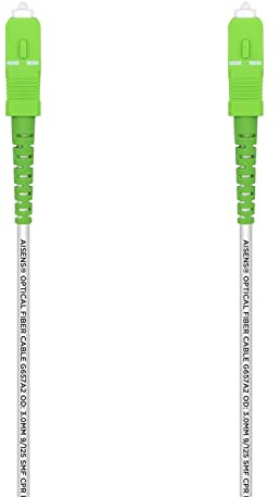 AISENS A152-0496 Cable fibra óptica latiguillo G657A2 3.0 9/125 SMF simplex Dca LSZH, SC/APC-SC/APC, 5.0m, Blanco