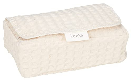 Koeka Baby Feuchttüchter Tasche - Baby Feuchttücher Aufbewahrungsbox - Feuchttücherbezug - Antwerp - Waffelstoff Aus Baumwolle - Naturel - Einheitsgroße