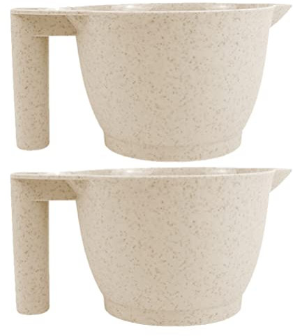 Beaupretty Hair Tinting Bowls Hair Dye Bowl Silicone Tool 2pcs Dye Color s Plastic Mixing Tint Set for Home and Salon Uses Beige Dye Color Mixing s