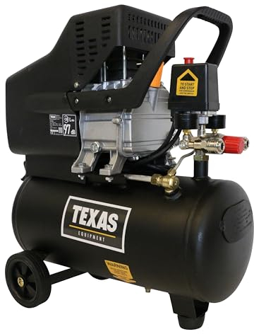 TEXAS Druckluft Kompressor Luftkompressor TKP2000 | Ölgeschmierter Kolbenkompressor | 20L Kessel | 8 bar Arbeitsdruck | 170L/min Ansaugleistung | Fahrvorrichtung | 2 Schnellkupplungen | 2 Manometer