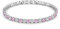 CERSLIMO Bracelets for Womens Girls Ladies - Silver Tennis Bracelet, 14K White Gold Plated Cubic Zirconia Bracelet | Classic Elegant Tennis Bracelets for Women Jewelry Gifts Birthday Christmas, Pink