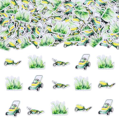 Cheereveal Lawn Mover Confetti for Table - 200 Pieces Green Lawnmower Farmyard Farm Tractor Themed Birthday Baby Shower Party Decoration Supplies