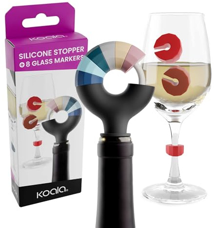 Koala Spain vinflasklock med 8 märkes-koppar