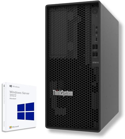 Tower Server – Lenovo THINKSYSTEM ST50 V2 6 Gbit/s SATA-Controller XEON E-2324G, 2 x 1 Tera, Win Server 2022, Standardgarantie 36 Monate (32 GB RAM)