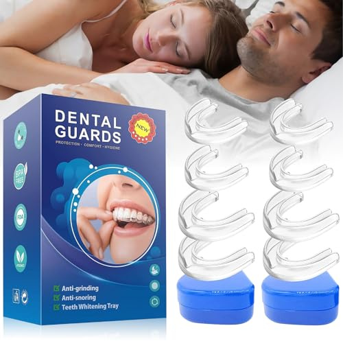 8 Pezzi Bite Dentale per il Digrignamento Notturno dei Denti,2 Formati Bite Bruxismo Notturno Paradenti Automodellante,Bite Protezione Denti Notturno,Mouth Guard per non digrignare i denti