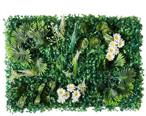 Paneles de setos artificiales – Paquete de 4 vallas de privacidad de hiedra falsa para uso en interiores y exteriores, perfecto para enrejado de jardín, decoración de pared y decoraciones de boda