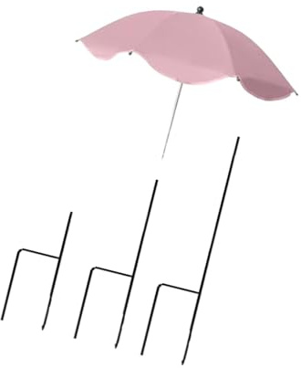 F Fityle Ombrellone da Giardino con Protezione Solare e picchetto da Terra Robusto per aiuole, ombrellone da Giardino, Copertura ombreggiante per Cortile, Rosa