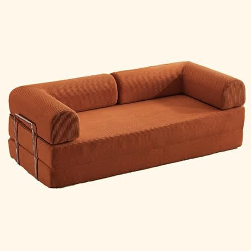 Compression Sofa Convertible Floor Bed Sleeper Loveseat Corduroy Mattress Fold Out Comfy Lounge for Living Room Multi-Functional Memory Foam with Armrest Portable Couch Small Spaces(Size:200cm/78inch,