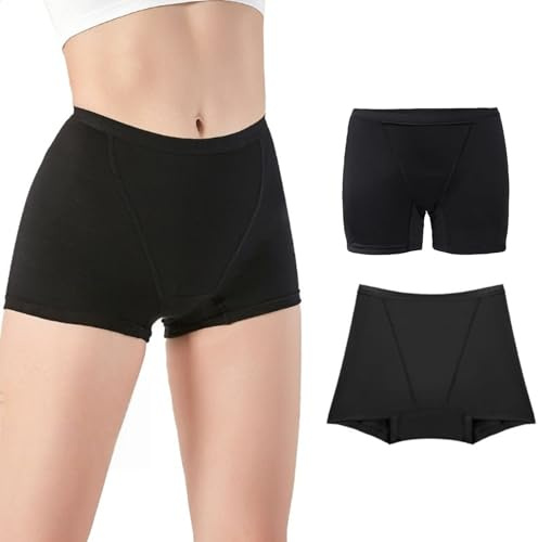 XUOUP Calzoncillos Tipo Bóxer Menstruales Braguita, 60ml Absorbente, Incontinencia Urinaria Ropa Interior, Ideal para Postparto Deporte Yoga Correr Fitness3pcs,M