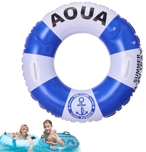 Tubi da nuoto ad anello, dispositivo di galleggiamento lanciabile con manico, piscina ispessita, nuoto in stile britannico per spiaggia, donne, uomini