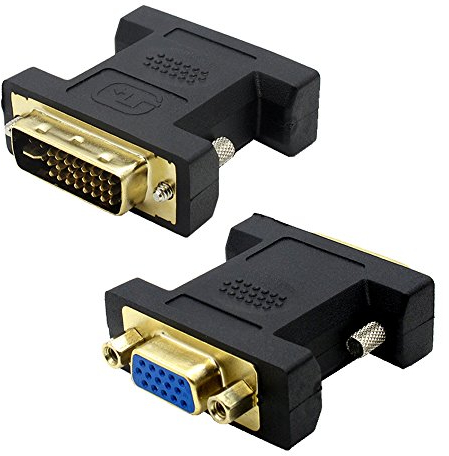 VMOJO DVI auf VGA Adapter DVI-I 24+5 Stecker zu VGA HD15 Buchse Konverter Digital auf Analog Adapter