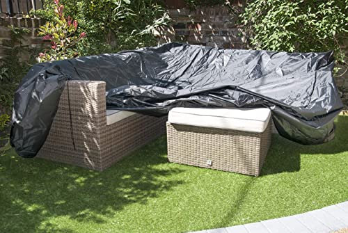 Speedwellstar Waterproof Garden Furniture Cover Corner Rattan Sofa 280x106x204 cm Heavy Duty Outdoor Protection – Breathable Oxford Fabric with PU Coating