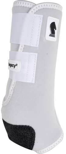 Classic Equine Legacy2 Support Boots, Hind (White, Medium)