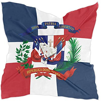 Women's Fashion Silk Scarf Dominican Republic Flag Square Satin Headscarf