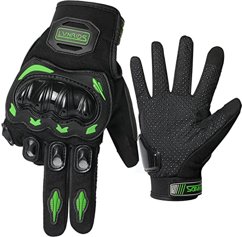 LVNRIDS Motorradhandschuhe Touchscreen Herren Damen, Sommer Motorrad atmungsaktive Handschuhe für Motocross BMX ATV MTB Straßenrennen Grün M