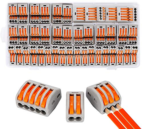 Compact Wire Connectors, Aigreat 100pcs Compact Splicing Connectors, Assortment Conductor (100PCS)