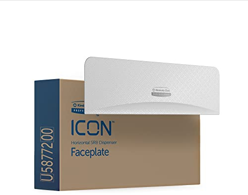 Kimberly-Clark Professional ICON Faceplate (58772), White Mosaic Design, for Standard Roll Toilet Paper Dispenser 2 Roll Horizontal; 1 Faceplate per Case