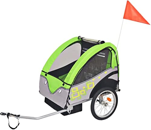 HACSYP Bicycle Trailer, Children Bicycle Trailer, Kids' Jogger Stroller, with Two Inner Pockets and 5-Point Safety Harness System