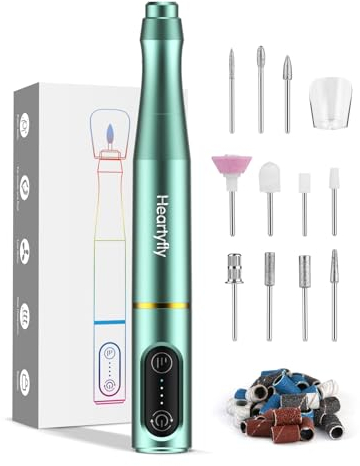 Nagelfräser für Gelnägel Kabellos Tragbar, Heartyfly Elektrische Nagelfräser, USB Wiederaufladbar 3 Geschwindigkeitsstufen Einstellbar (Niedrig Mittel Hoch), Geeignet für Maniküre Pediküre