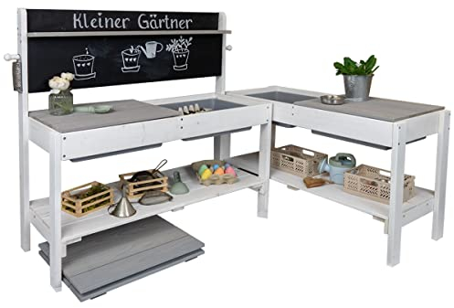 Meppi Cuisine d'extérieur - Petit jardinier Flexi - Blanc/gris - En bois