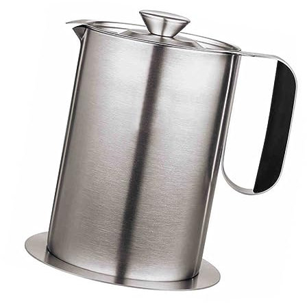 PAMINGONO Barattolo D'olio Barattolo Di Grasso Con Filtro Separatore Olio Grasso Caraffa Separagrassi Filtro Contenitore Grasso Contenitore Per Il Grasso Acciaio Inossidabile Silver