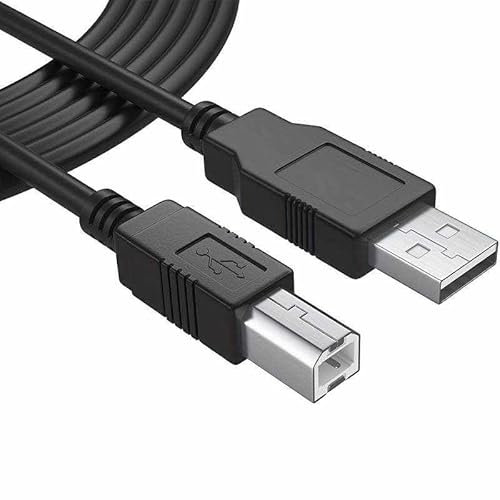 TECHZOCO Cable Impresora, Cable USB para Impresora, USB 2.0 Tipo A a Tipo B, cable de escáner, Compatible con HP, Epson, Canon, Brother, Lexmark, Disco Duro, Fotografía, Negro, 3 Metros