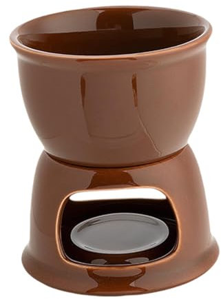 Fonowx Set de Ollas para Fondue Y Queso, Utensilios para Derretir, MarrÓn, Individual