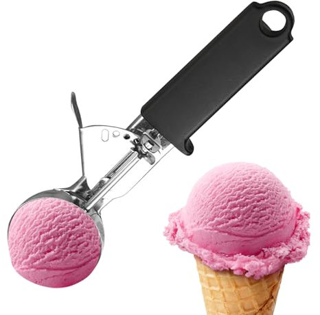 Saca Helado | Cuchara para Helado de Acero Inoxidable con Gatillo,Herramienta Ergonómica Para Porciones De Postres Comerciales En Cocina
