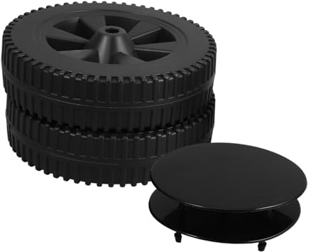 2pcs 7 Inch Hdpe Black Grill Wheels for Lawn Mower Parts