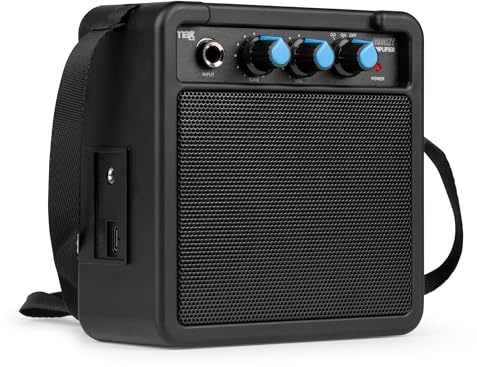 MAX GigKit Mini Ampli Guitare Électrique 10W avec Batterie Rechargeable, Contrôle Volume/Tonalité/Gain, Entrée AUX et Sortie Casque, Compact et Portable, Idéal pour Répétitions et Voyages
