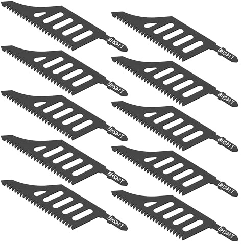 10 stycken sticksågsblad set 112 mm T-skaft lövsågsblad, T-skaft lövsågblad professionella sågblad sticksåg för trä fiberskivor plywood trånga platser