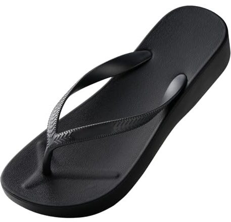 Cocila Sandalias De Plataforma Mujer Chanclas con Tacón Cuña Playa para Mujer; Nuevas Antideslizantes Estilo Vacaciones En Talla S; Niñas. Ducha (Black, 39) Piscina Chancletas Veganas Zapatillas