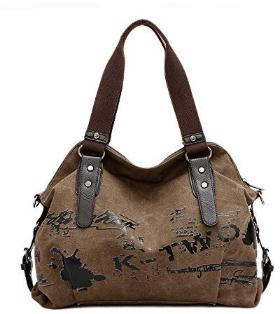 Frauen Damen Leinentaschen Segeltuch Taschen Lässige Vintage Hobo Leinwand Multi-Pocket täglich Geldbörse Messenger Top Griff Schulter große Tote Shopper Handtasche Einkaufen Graffiti Taschen