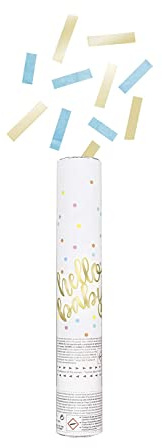 Hello Baby Blue Confetti Cannon - Perfect for Gender Reveals & Baby Showers - 1 Pc