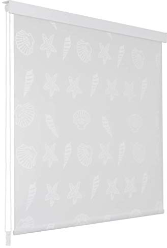 TANZEM Duschrollo, Spritzschutz Für Badewanne, Duschvorhang Badewanne, Badewanne Vorhang, Duschvorhang Rollo, 100 x 240 cm Seesternmuster