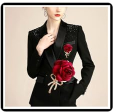 Broche de flor de rosa de cristal con lazo de perlas, alfiler de solapa/pecho, lazo vintage con diamantes de imitación, insignia de perlas falsas, tachuelas para abrigo, traje, falda, accesorios para