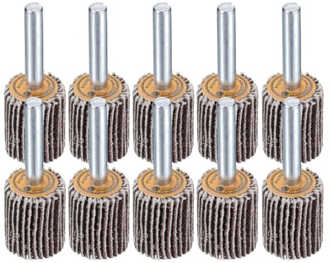 sourcing map Ruote lamellari da 20 mm, con codolo per carta vetrata, grana 80, 10 pezzi