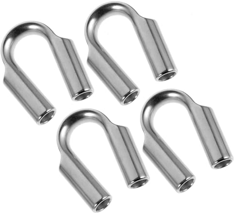 Anneome Redancia in Acciaio Inox 304 Per Fune Da 8 Mm, Ditale Per Crimpatura Cavi Metallici, Anello Di Protezione Triangolare Resistente Per Applicazioni Industriali e Marine, Set Da 4 Pezzi