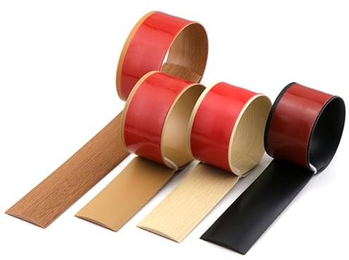 Tira De Transición De Piso Tiras De Cubierta Autoadhesivas Tira De Remate De Junta De Vinilo para Unir Huecos De Piso Azulejos Alfombra Umbral De Transición Longitud 100cm(Light Brown,W7.6cm)